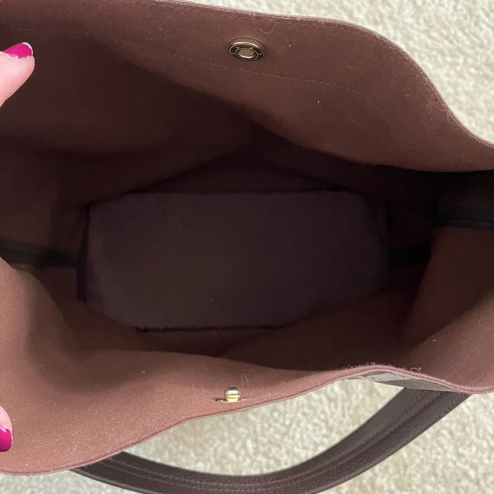 Henri Bendel Pebbled Leather Shoulder Bag Brown